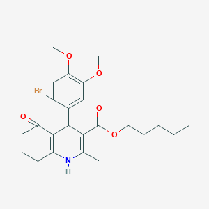 Pentyl 4-(2-bromo-4,5-dimethoxyphenyl)-2-methyl-5-oxo-1,4,5,6,7,8-hexahydro-3-quinolinecarboxylate