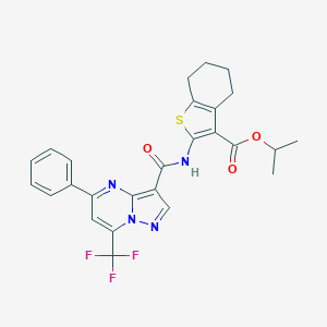 Isopropyl 2-({[5-phenyl-7-(trifluoromethyl)pyrazolo[1,5-a]pyrimidin-3-yl]carbonyl}amino)-4,5,6,7-tetrahydro-1-benzothiophene-3-carboxylate