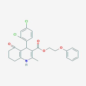2-Phenoxyethyl 4-(2,4-dichlorophenyl)-2-methyl-5-oxo-1,4,5,6,7,8-hexahydroquinoline-3-carboxylate
