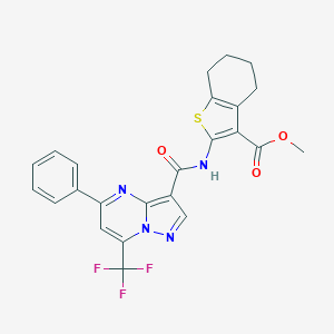 Methyl 2-({[5-phenyl-7-(trifluoromethyl)pyrazolo[1,5-a]pyrimidin-3-yl]carbonyl}amino)-4,5,6,7-tetrahydro-1-benzothiophene-3-carboxylate