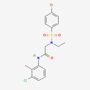 molecular formula C17H18BrClN2O3S B4943876 N-(3-CHLORO-2-METHYLPHENYL)-2-(N-ETHYL4-BROMOBENZENESULFONAMIDO)ACETAMIDE 