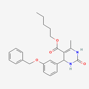 molecular formula C24H28N2O4 B4943886 Pentyl 4-[3-(benzyloxy)phenyl]-6-methyl-2-oxo-1,2,3,4-tetrahydropyrimidine-5-carboxylate 