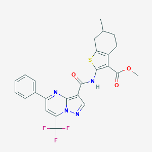 Methyl 6-methyl-2-({[5-phenyl-7-(trifluoromethyl)pyrazolo[1,5-a]pyrimidin-3-yl]carbonyl}amino)-4,5,6,7-tetrahydro-1-benzothiophene-3-carboxylate