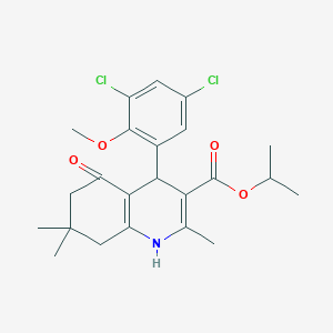 molecular formula C23H27Cl2NO4 B4944082 Propan-2-yl 4-(3,5-dichloro-2-methoxyphenyl)-2,7,7-trimethyl-5-oxo-1,4,6,8-tetrahydroquinoline-3-carboxylate 