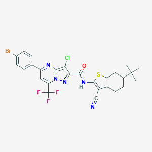 5-(4-bromophenyl)-N-(6-tert-butyl-3-cyano-4,5,6,7-tetrahydro-1-benzothien-2-yl)-3-chloro-7-(trifluoromethyl)pyrazolo[1,5-a]pyrimidine-2-carboxamide