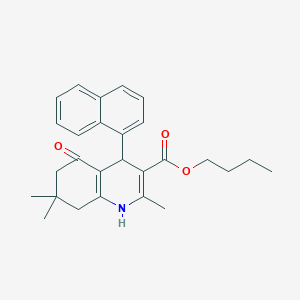 molecular formula C27H31NO3 B494413 Butyl 2,7,7-trimethyl-4-(1-naphthyl)-5-oxo-1,4,5,6,7,8-hexahydro-3-quinolinecarboxylate 