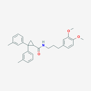 molecular formula C29H33NO3 B4944206 N-[3-(3,4-dimethoxyphenyl)propyl]-2,2-bis(3-methylphenyl)cyclopropane-1-carboxamide 
