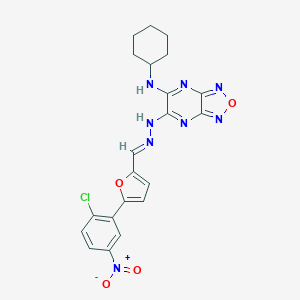 5-N-[(E)-[5-(2-chloro-5-nitrophenyl)furan-2-yl]methylideneamino]-6-N-cyclohexyl-[1,2,5]oxadiazolo[3,4-b]pyrazine-5,6-diamine
