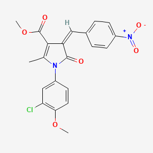 molecular formula C21H17ClN2O6 B4944276 methyl (4Z)-1-(3-chloro-4-methoxyphenyl)-2-methyl-4-(4-nitrobenzylidene)-5-oxo-4,5-dihydro-1H-pyrrole-3-carboxylate 