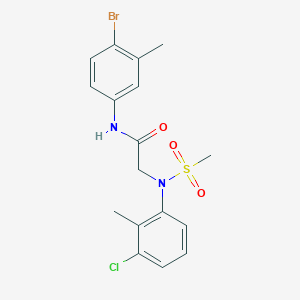 molecular formula C17H18BrClN2O3S B4944294 N-(4-bromo-3-methylphenyl)-N~2~-(3-chloro-2-methylphenyl)-N~2~-(methylsulfonyl)glycinamide 