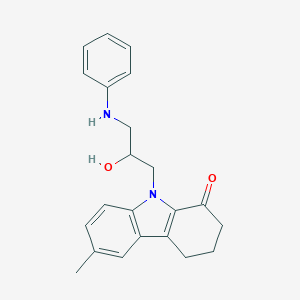 molecular formula C22H24N2O2 B494430 9-(3-anilino-2-hydroxypropyl)-6-methyl-2,3,4,9-tetrahydro-1H-carbazol-1-one 