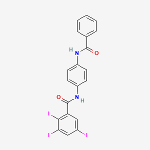 molecular formula C20H13I3N2O2 B4944436 N-(4-benzamidophenyl)-2,3,5-triiodobenzamide 