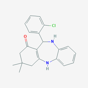 molecular formula C21H21ClN2O B494449 6-(2-chlorophenyl)-9,9-dimethyl-6,8,10,11-tetrahydro-5H-benzo[b][1,4]benzodiazepin-7-one CAS No. 82408-06-8