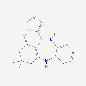 molecular formula C19H20N2OS B494451 3,3-dimethyl-11-(2-thienyl)-2,3,4,5,10,11-hexahydro-1H-dibenzo[b,e][1,4]diazepin-1-one CAS No. 145628-73-5