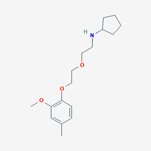 molecular formula C17H27NO3 B494454 N-cyclopentyl-N-{2-[2-(2-methoxy-4-methylphenoxy)ethoxy]ethyl}amine 