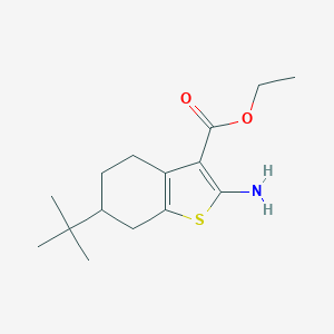 molecular formula C15H23NO2S B494458 Ethyl 2-amino-6-tert-butyl-4,5,6,7-tetrahydro-1-benzothiophene-3-carboxylate CAS No. 351980-73-9