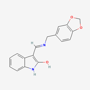 molecular formula C17H14N2O3 B4944591 3-(1,3-benzodioxol-5-ylmethyliminomethyl)-1H-indol-2-ol 