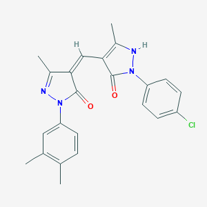 (4Z)-4-[[2-(4-chlorophenyl)-5-methyl-3-oxo-1H-pyrazol-4-yl]methylidene]-2-(3,4-dimethylphenyl)-5-methylpyrazol-3-one