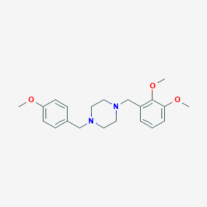 molecular formula C21H28N2O3 B494472 1-(2,3-Dimethoxy-benzyl)-4-(4-methoxy-benzyl)-piperazine 