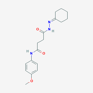 molecular formula C17H23N3O3 B494476 4-(2-cyclohexylidenehydrazinyl)-N-(4-methoxyphenyl)-4-oxobutanamide 
