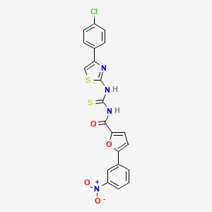 molecular formula C21H13ClN4O4S2 B4944855 N-[[4-(4-chlorophenyl)-1,3-thiazol-2-yl]carbamothioyl]-5-(3-nitrophenyl)furan-2-carboxamide 
