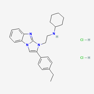 molecular formula C25H32Cl2N4 B4944861 N-[2-[2-(4-ethylphenyl)imidazo[1,2-a]benzimidazol-3-yl]ethyl]cyclohexanamine;dihydrochloride 