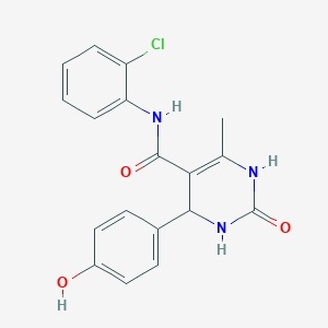molecular formula C18H16ClN3O3 B4944921 N-(2-chlorophenyl)-4-(4-hydroxyphenyl)-6-methyl-2-oxo-3,4-dihydro-1H-pyrimidine-5-carboxamide 