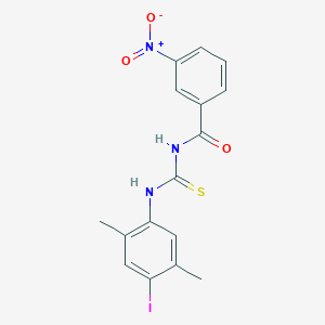 molecular formula C16H14IN3O3S B4944951 N-[(4-iodo-2,5-dimethylphenyl)carbamothioyl]-3-nitrobenzamide 