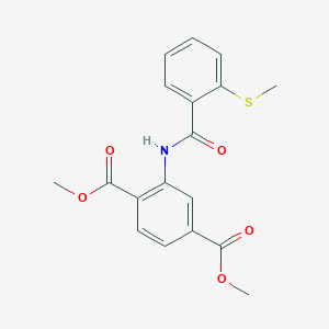 molecular formula C18H17NO5S B4945037 dimethyl 2-{[2-(methylthio)benzoyl]amino}terephthalate 
