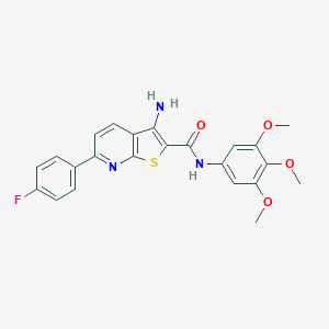 molecular formula C23H20FN3O4S B494507 3-amino-6-(4-fluorophenyl)-N-(3,4,5-trimethoxyphenyl)thieno[2,3-b]pyridine-2-carboxamide 