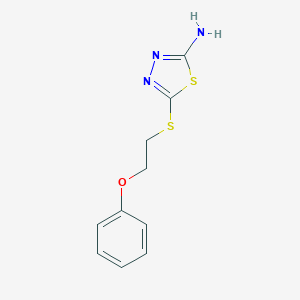 molecular formula C10H11N3OS2 B494510 5-[(2-Phenoxyethyl)sulfanyl]-1,3,4-thiadiazol-2-amine CAS No. 299443-63-3