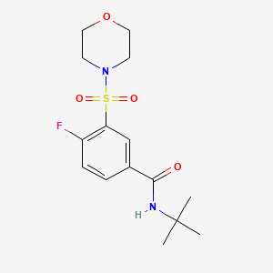 molecular formula C15H21FN2O4S B4945142 N-tert-butyl-4-fluoro-3-morpholin-4-ylsulfonylbenzamide 