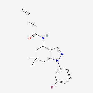 molecular formula C20H24FN3O B4945185 N-[1-(3-fluorophenyl)-6,6-dimethyl-4,5,6,7-tetrahydro-1H-indazol-4-yl]-4-pentenamide 