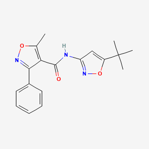 molecular formula C18H19N3O3 B4945203 N-(5-tert-butyl-1,2-oxazol-3-yl)-5-methyl-3-phenyl-1,2-oxazole-4-carboxamide 