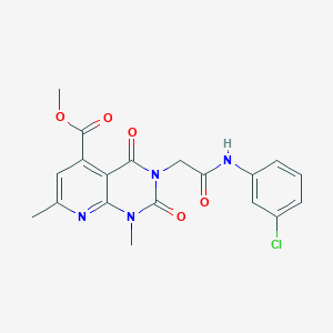 molecular formula C19H17ClN4O5 B4945244 METHYL 3-{[(3-CHLOROPHENYL)CARBAMOYL]METHYL}-1,7-DIMETHYL-2,4-DIOXO-1H,2H,3H,4H-PYRIDO[2,3-D]PYRIMIDINE-5-CARBOXYLATE 