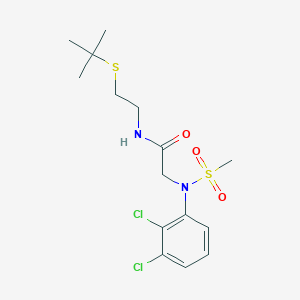 molecular formula C15H22Cl2N2O3S2 B4945258 N-[2-(tert-butylsulfanyl)ethyl]-N~2~-(2,3-dichlorophenyl)-N~2~-(methylsulfonyl)glycinamide 