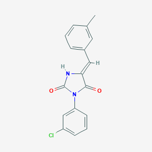 molecular formula C17H13ClN2O2 B049453 Hydantoin, 3-(m-chlorophenyl)-5-(m-methylbenzylidene)- CAS No. 111223-87-1