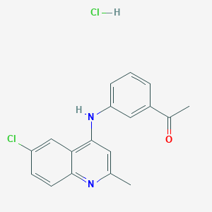 molecular formula C18H16Cl2N2O B4945489 1-[3-[(6-chloro-2-methylquinolin-4-yl)amino]phenyl]ethanone;hydrochloride 