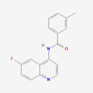 molecular formula C17H13FN2O B4945639 N-(6-fluoroquinolin-4-yl)-3-methylbenzamide 