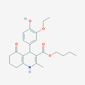 molecular formula C23H29NO5 B4945830 Butyl 4-(3-ethoxy-4-hydroxyphenyl)-2-methyl-5-oxo-1,4,5,6,7,8-hexahydroquinoline-3-carboxylate 