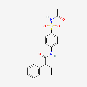 molecular formula C18H20N2O4S B4945896 N-[4-(acetylsulfamoyl)phenyl]-2-phenylbutanamide 
