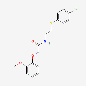 molecular formula C17H18ClNO3S B4945929 N-[2-(4-chlorophenyl)sulfanylethyl]-2-(2-methoxyphenoxy)acetamide 