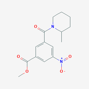 molecular formula C15H18N2O5 B4945952 METHYL 3-[(2-METHYLPIPERIDINO)CARBONYL]-5-NITROBENZOATE 