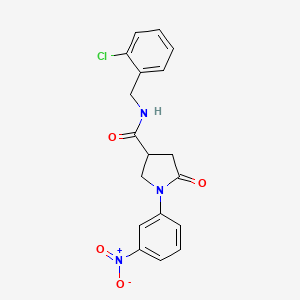 molecular formula C18H16ClN3O4 B4946023 N-(2-chlorobenzyl)-1-(3-nitrophenyl)-5-oxopyrrolidine-3-carboxamide 