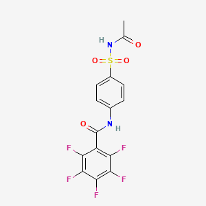molecular formula C15H9F5N2O4S B4946040 N-[4-(acetylsulfamoyl)phenyl]-2,3,4,5,6-pentafluorobenzamide 