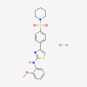 molecular formula C21H24BrN3O3S2 B4946112 N-(2-methoxyphenyl)-4-[4-(1-piperidinylsulfonyl)phenyl]-1,3-thiazol-2-amine hydrobromide 
