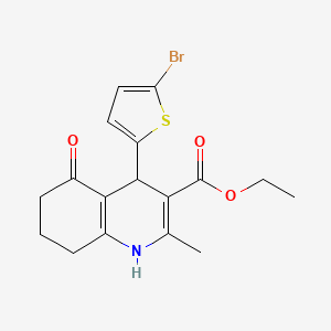 molecular formula C17H18BrNO3S B4946169 ethyl 4-(5-bromothiophen-2-yl)-2-methyl-5-oxo-4,6,7,8-tetrahydro-1H-quinoline-3-carboxylate 
