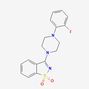 molecular formula C17H16FN3O2S B4946209 3-[4-(2-Fluorophenyl)piperazin-1-yl]-1,2-benzothiazole 1,1-dioxide 