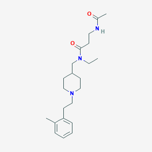 molecular formula C22H35N3O2 B4946280 N~3~-acetyl-N~1~-ethyl-N~1~-({1-[2-(2-methylphenyl)ethyl]-4-piperidinyl}methyl)-beta-alaninamide 