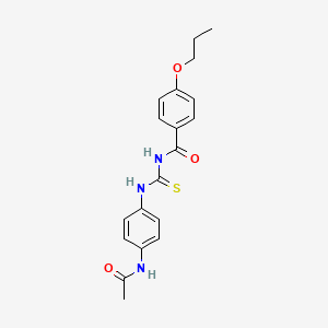molecular formula C19H21N3O3S B4946310 N-{[4-(acetylamino)phenyl]carbamothioyl}-4-propoxybenzamide 